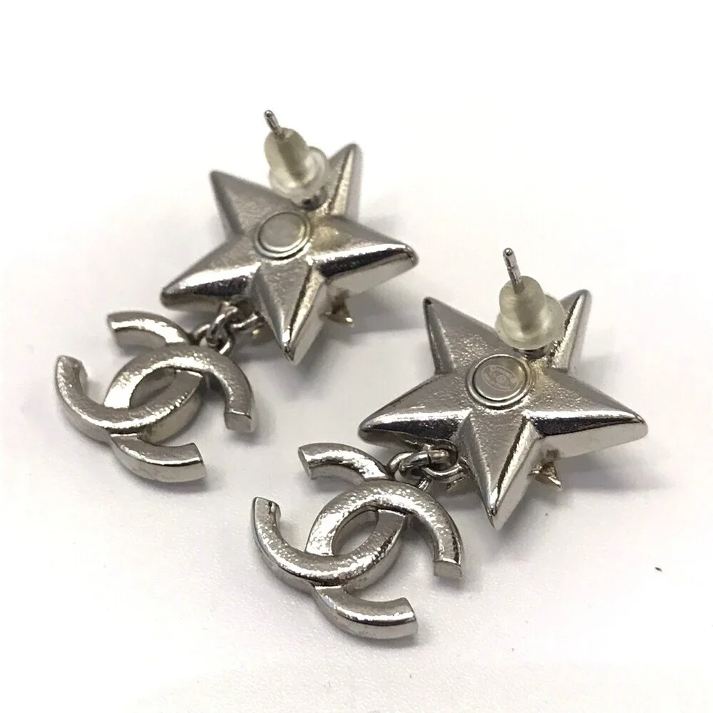 CHANEL Gold Logo Earrings